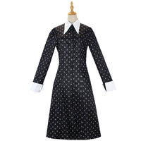 Disfraz de Cos Halloween Miércoles Adams Vestido negro