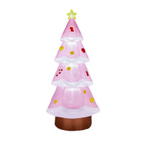 7.2FT Lighted Christmas Inflatable Decoration, Inflatable Pink Christmas Tree, Funny Blow Up Yard Decorations With Built-in LED Lights For Holiday Party Front Yard Lawn Garden Decor