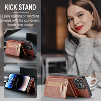 Magnetic Wallet Glitter Leather Protective iPhone Case