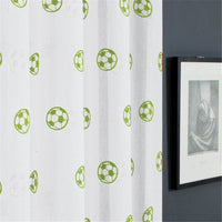 Cortinas bordadas con balón de fútbol para habitación infantil