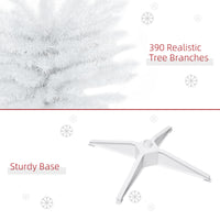 6ft White Christmas Tree, Slim Xmas Tree With Full Appearance, PVC 390 Branch Tips And Metal Stand, Artificial Christmas Tree, White