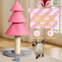 31.5in Christmas Tree Cat Scratcher, Cat Scratching Post For Indoor Cats, Large Sisal Cat Scratching Tree Cat Scratch Tower