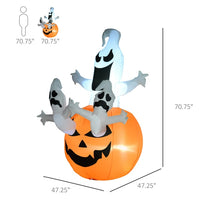 Jack-o-Lantern Ghosts Inflatable Halloween Decoration