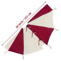 Jupe De Sapin De Noël Tricotée À Pampilles Parapluie Rouge Et Blanc
