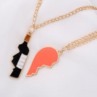 Wine Bottle Love Stitching Set Necklace