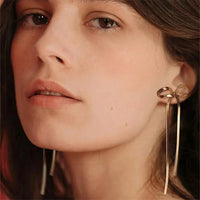 Bowknot Snake Chain Choker Necklace, Long Earrings, & Bracelet