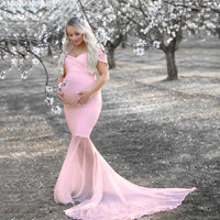 Women's Chiffon Pregnant Women's Floating Tail Photography Dress