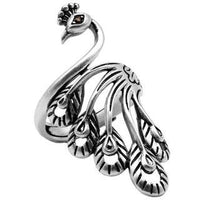 Peacock Koi Ring 925 Aguja de gancho con artefacto de línea