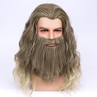 Barba de peluca de seda de temperatura mate de alta calidad Cos de Halloween