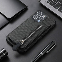 Woven Print Leather Card Wallet iPhone Case