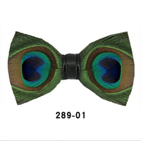 Peacock Feather Bow Tie
