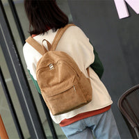 Corduroy Men's And Women's Multipurpose Large Capacity Backpack