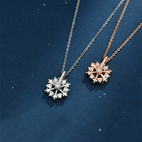 Collier flocon de neige rotatif en argent 925
