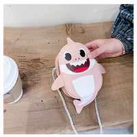 Sac à collation pour bébé, nouveau sac à bandoulière mignon de dessin animé petit requin, sac messager Simple, paquet de changement