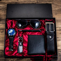 Luxury Gift Box Sunglasses Belt Watch Wallet 6 Pcs Gift Set (Mens)
