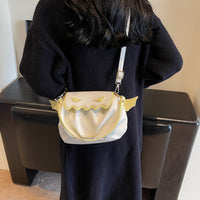 Halloween Pumpkin Shoulder Bag With Small Bat Wings