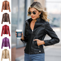 Veste de motard en cuir PU