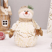 Decoración navideña de muñeco de nieve de terciopelo