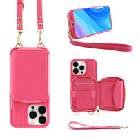 Crossbody Zipper Wallet Protective Leather iPhone Case