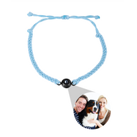 Pulsera tejida a mano con proyección de fotografías en color personalizada y creativa