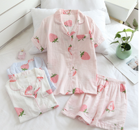 Big Strawberry Gauze Pajamas
