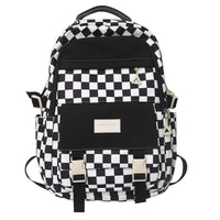 Mochila para estudiantes a cuadros de gran capacidad