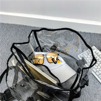 Mochila transparente con solapa superior