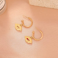 Creative Red Lips Earrings Female Fashion