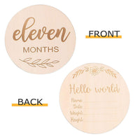 Wooden Baby Photography Props Wood Piece Month Commemorative Wooden Card Wooden