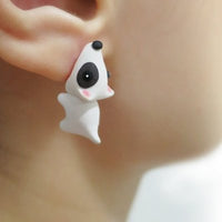 Cute Cartoon Animal Bite Earrings Dinosaur Little Dog Whale Hippo