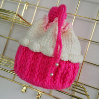 Strawberry Cupcake Knitted Bucket Bag
