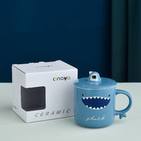 Cadeau d'activité de tasse de couple en céramique de requin créatif