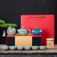 Simple Ceramic Kung Fu Tea Set Gift Box