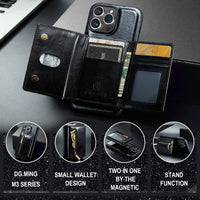 Two-in-one Magnetic Glitter Leather Wallet iPhone Case