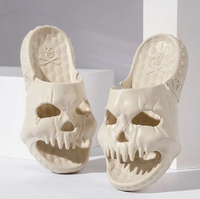 Skull Design Halloween Slippers Bathroom Indoor Outdoor Funny Slides Beach Shoes