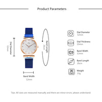 Mesh Quartz Watch Bracelet Bangle Set (6 Pcs)