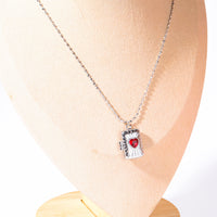 Retro Love Zircon Heart Album Locket Necklace