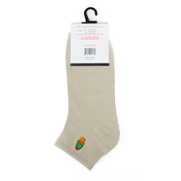 Low Cut Cactus Embroidery Ribbed Socks