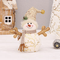 Decoración navideña de muñeco de nieve de terciopelo