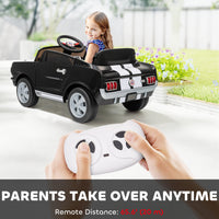 Ride On Car With Remote Control, Adjustable Speed, MP3, Smooth Start, LED Lights, Black
