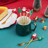 Christmas Dessert Spoon Fruit Fork Sets
