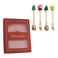 Christmas Dessert Spoon Fruit Fork Sets