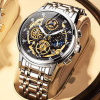 Montre à quartz étanche à engrenages creux