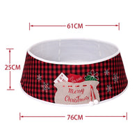 48-inch Black And Red Grid Cloth Tree Skirt