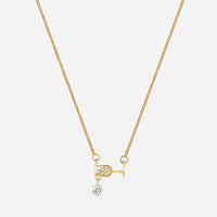 Wine Glass Shape Rhinestone Necklace