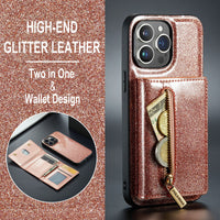 Magnetic Wallet Glitter Leather Protective iPhone Case