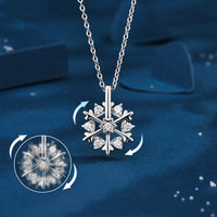 Collier flocon de neige rotatif en argent 925
