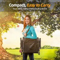 Alpcour Stadium Seat - Foldable, Padded Bleacher Chair With Backrest, Armrest, Pockets, & Cup Holder