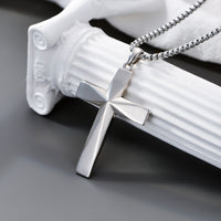 Collier pendentif croix en argent sterling 925 avec verset biblique