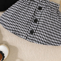 Infant Toddler Long-sleeved Pullover Skirt Two-piece Girl's Cute Love Top Tartan Skirt Suit